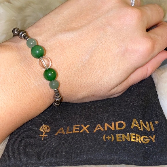 Alex and Ani (+) Energy beaded bracelet In shades of green NWOT - Picture 3 of 6